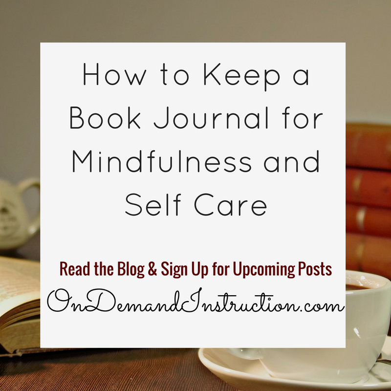 how to keep a book journal for mindfulness and self care