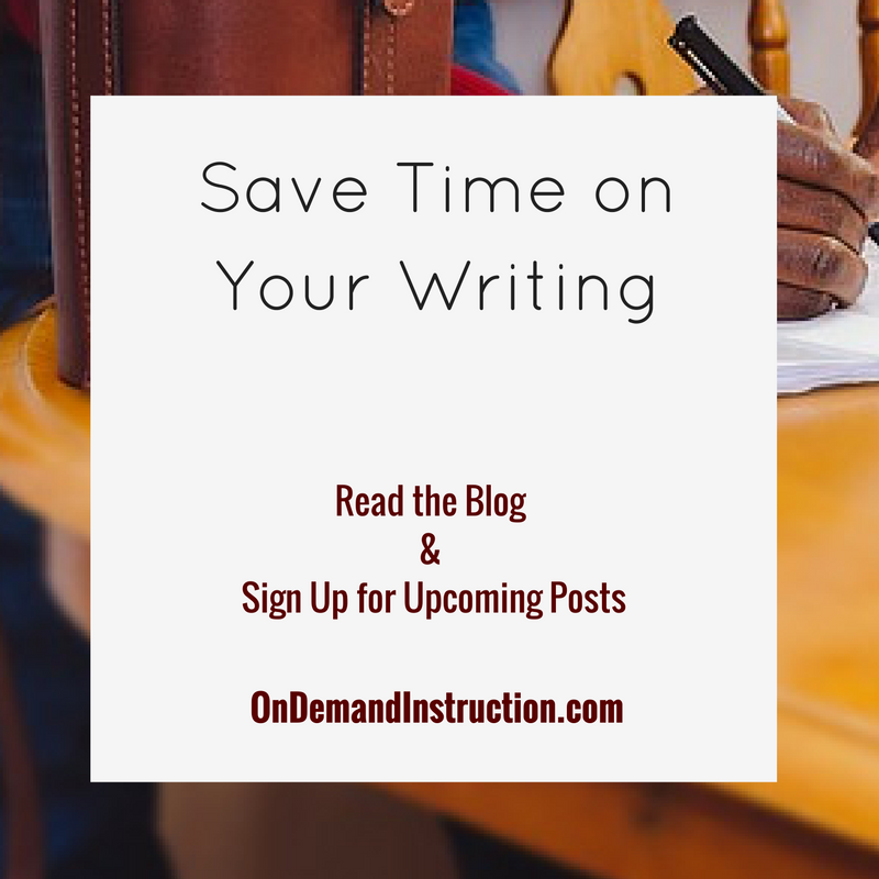 Save Time on Your Writing