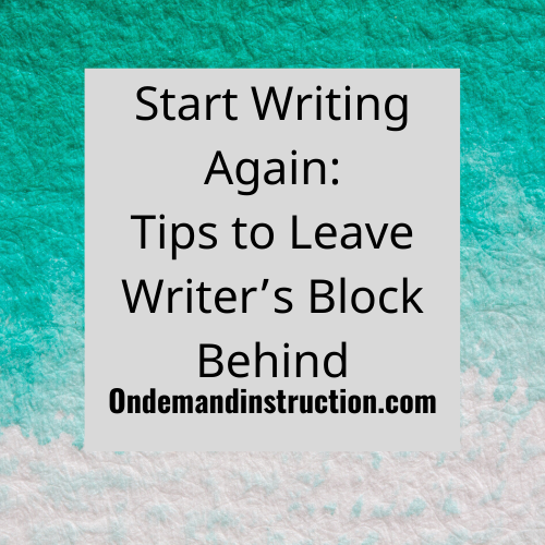 How does a Writer Start Writing Again?